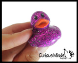 Small 1.5" Glitter Rubber Ducks - Rubber Duckies - Cute Novelty Prize Reward Giveaway