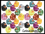 Small 1.5" Glitter Rubber Ducks - Rubber Duckies - Cute Novelty Prize Reward Giveaway