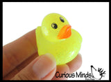 Small 1.5" Glitter Rubber Ducks - Rubber Duckies - Cute Novelty Prize Reward Giveaway