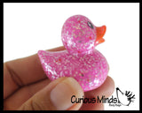 Small 1.5" Glitter Rubber Ducks - Rubber Duckies - Cute Novelty Prize Reward Giveaway