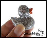 Small 1.5" Glitter Rubber Ducks - Rubber Duckies - Cute Novelty Prize Reward Giveaway