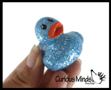 Small 1.5" Glitter Rubber Ducks - Rubber Duckies - Cute Novelty Prize Reward Giveaway