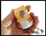 NEW - Capybara Dressed Mini Slow Rise Squishy Toy - Memory Foam Spongy Stress Fidget Ball