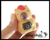 NEW - Capybara Dressed Mini Slow Rise Squishy Toy - Memory Foam Spongy Stress Fidget Ball