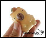 NEW - Capybara Dressed Mini Slow Rise Squishy Toy - Memory Foam Spongy Stress Fidget Ball