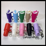 NEW - Small Mini Tumbler Cups Chapstick Holder- Plastic Container with Screw on Lid