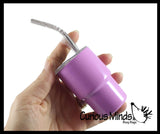 NEW - Small Mini Tumbler Cups - Metal with Lid and Metal Straw - 2oz and 3oz Shot glass