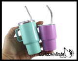 NEW - Small Mini Tumbler Cups - Metal with Lid and Metal Straw - 2oz and 3oz Shot glass