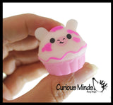 NEW - Cupcake Animal Food Mochi Squishy - Kawaii -  Cute Individually Wrapped Toys - Sensory, Stress, Fidget Party Favor Toy