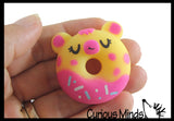 NEW - Donut Animal Food Mochi Squishy - Kawaii -  Cute Individually Wrapped Toys - Sensory, Stress, Fidget Party Favor Toy