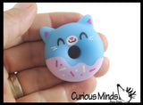 NEW - Donut Animal Food Mochi Squishy - Kawaii -  Cute Individually Wrapped Toys - Sensory, Stress, Fidget Party Favor Toy