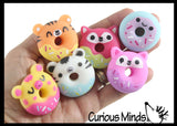 NEW - Donut Animal Food Mochi Squishy - Kawaii -  Cute Individually Wrapped Toys - Sensory, Stress, Fidget Party Favor Toy