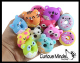 NEW - Donut Animal Food Mochi Squishy - Kawaii -  Cute Individually Wrapped Toys - Sensory, Stress, Fidget Party Favor Toy