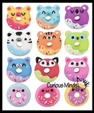 NEW - Donut Animal Food Mochi Squishy - Kawaii -  Cute Individually Wrapped Toys - Sensory, Stress, Fidget Party Favor Toy