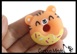 NEW - Donut Animal Food Mochi Squishy - Kawaii -  Cute Individually Wrapped Toys - Sensory, Stress, Fidget Party Favor Toy