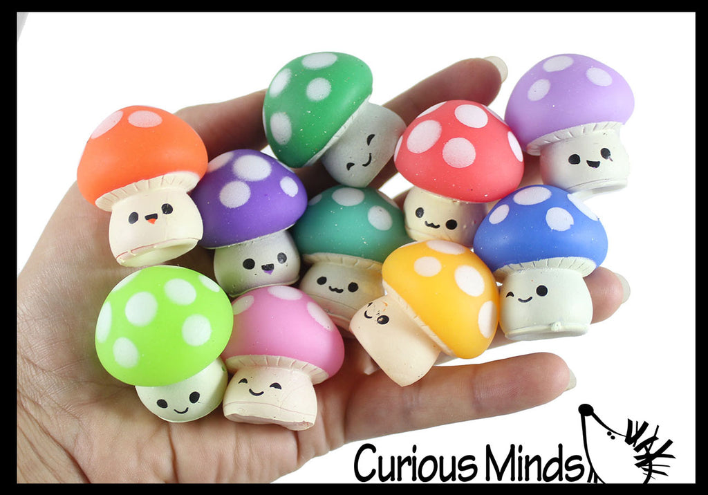 Cute Mushroom Mochi Squishy - Kawaii -  Cute Individually Wrapped Toys - Sensory, Stress, Fidget Party Favor Toy