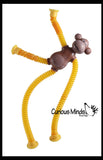 NEW - Cute Monkey Pull and Pop Snap Animal Expanding Flexible Accordion Tube Toy - Free Play - Open Ended Fidget Toy