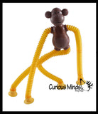 NEW - Cute Monkey Pull and Pop Snap Animal Expanding Flexible Accordion Tube Toy - Free Play - Open Ended Fidget Toy