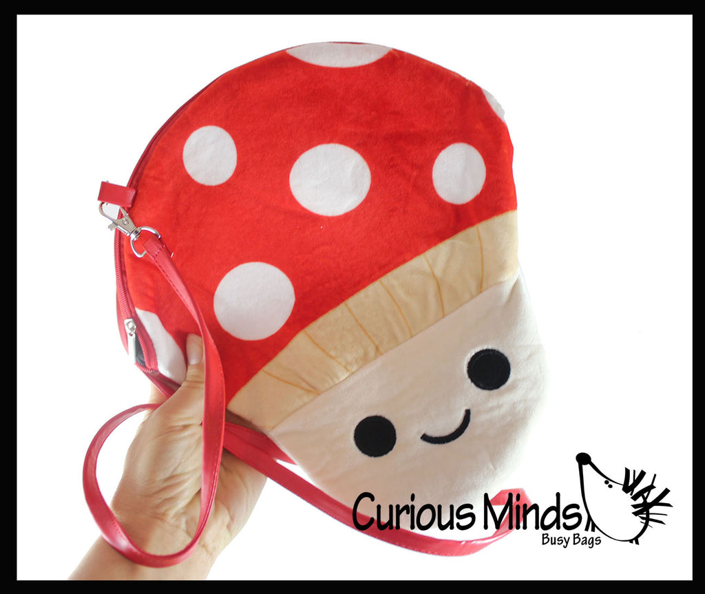 Mushroom Purse Crossover Bag Zipper Cute Soft Zipper