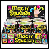 NeeDoh Mac and Squeeze Cheese - 4 Stretchy Elbow Noodle Strings Fidget Toy - Thick, Build Resistance for Strengthening Exercise, Pull, Stretchy, Fiddle Nee Doh