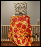 NEW - Fun Pizza Novelty Throw Blanket Wrap - Round 5 Foot Bedding