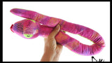 Plush Snake - 33" Metallic Bright Colorful Shimmer -  Stuffed Sensory Fidget Toy Stuffie