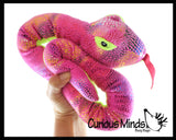 Plush Snake - 33" Metallic Bright Colorful Shimmer -  Stuffed Sensory Fidget Toy Stuffie