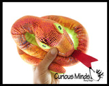 Plush Snake - 33" Metallic Bright Colorful Shimmer -  Stuffed Sensory Fidget Toy Stuffie