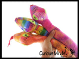 Plush Snake - 33" Metallic Bright Colorful Shimmer -  Stuffed Sensory Fidget Toy Stuffie