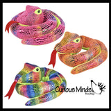 Plush Snake - 33" Metallic Bright Colorful Shimmer -  Stuffed Sensory Fidget Toy Stuffie