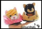 NEW - Cute Cat and Dog Pet in Bed Stuffed Animal Plush Toy - Adorable Stuffie with Pet Bed