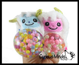 Plush Yeti Creature Bead Filled Squeeze Stress Balls - Sensory, Stress, Fidget Toy Bubble Blow Mystical Winter Abominable Snowman