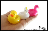 Small 1.5" Pool Float Theme Rubber Ducks - Rubber Duckies - Cute Novelty Prize Reward Giveaway Summer Duck Flamingo Unicorn