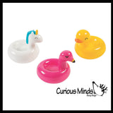 Small 1.5" Pool Float Theme Rubber Ducks - Rubber Duckies - Cute Novelty Prize Reward Giveaway Summer Duck Flamingo Unicorn