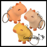 Pooping Capybara Novelty Keychain - Squeeze to Make it Poop - Funny Gag Gift Clip On Rodent Toy Prize Favor