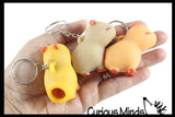 Pooping Capybara Novelty Keychain - Squeeze to Make it Poop - Funny Gag Gift Clip On Rodent Toy Prize Favor