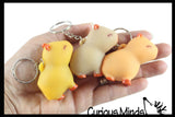 Pooping Capybara Novelty Keychain - Squeeze to Make it Poop - Funny Gag Gift Clip On Rodent Toy Prize Favor