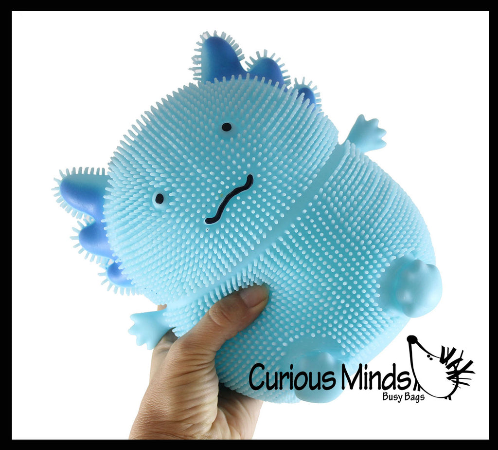 Jumbo 8" Axolotl Puffer Air- Filled Squeeze Stress Balls - Walking Fish  -  Sensory, Stress, Fidget Toy