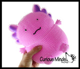 Jumbo 8" Axolotl Puffer Air- Filled Squeeze Stress Balls - Walking Fish  -  Sensory, Stress, Fidget Toy