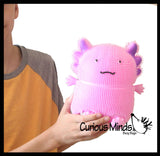 Jumbo 8" Axolotl Puffer Air- Filled Squeeze Stress Balls - Walking Fish  -  Sensory, Stress, Fidget Toy