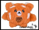 Plush Red Panda Bead Filled Squeeze Stress Balls - Sensory, Stress, Fidget Toy Bubble Blow