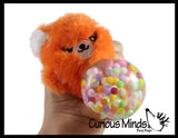 Plush Red Panda Bead Filled Squeeze Stress Balls - Sensory, Stress, Fidget Toy Bubble Blow