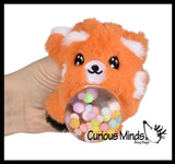 Plush Red Panda Bead Filled Squeeze Stress Balls - Sensory, Stress, Fidget Toy Bubble Blow