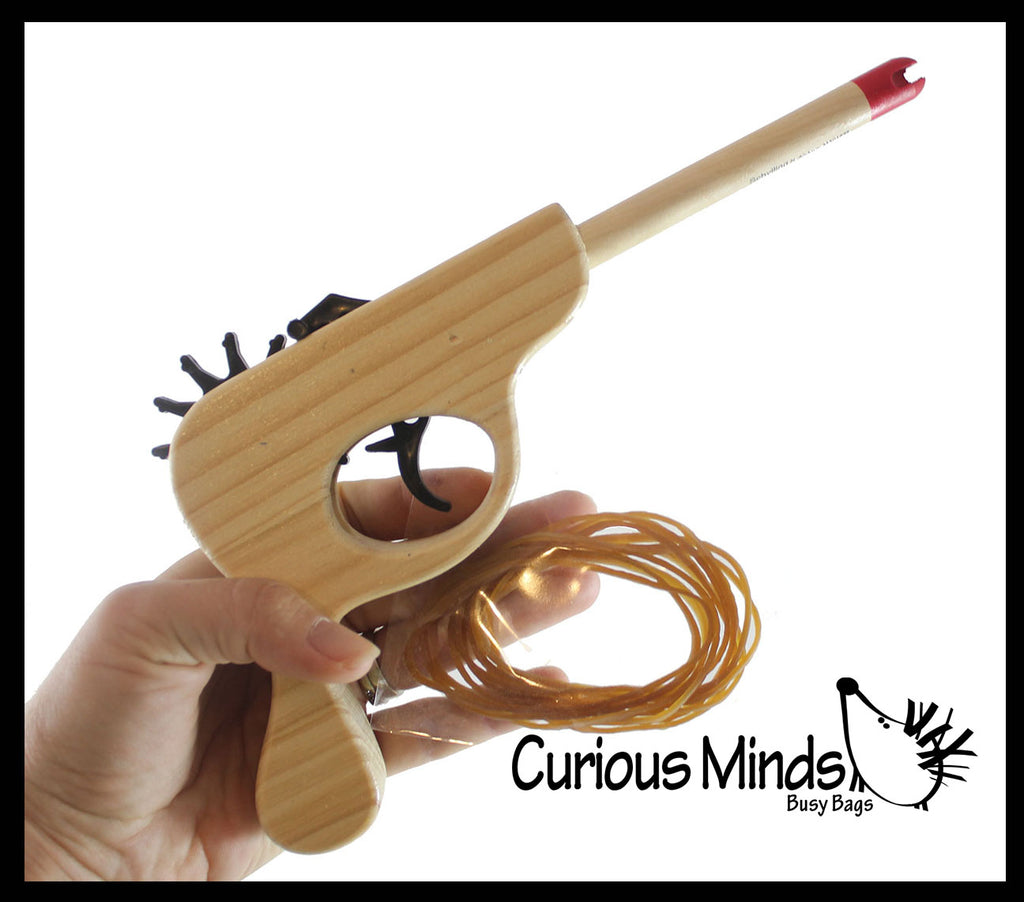 WOOD Rubber Band Toy Gun - Rubber Band Shooter - Vintage