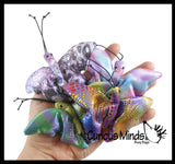 Butterfly Sand Filled Animal Toy - Heavy Weighted Sandbag Animal Plush Bean Bag Toss - Shimmering Glitter Insect