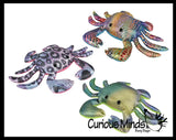 Crab Sand Filled Animal Toy - Heavy Weighted Sandbag Animal Plush Bean Bag Toss - Shimmering Glitter