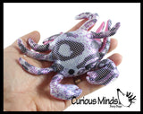 Crab Sand Filled Animal Toy - Heavy Weighted Sandbag Animal Plush Bean Bag Toss - Shimmering Glitter