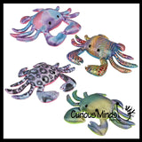 Crab Sand Filled Animal Toy - Heavy Weighted Sandbag Animal Plush Bean Bag Toss - Shimmering Glitter