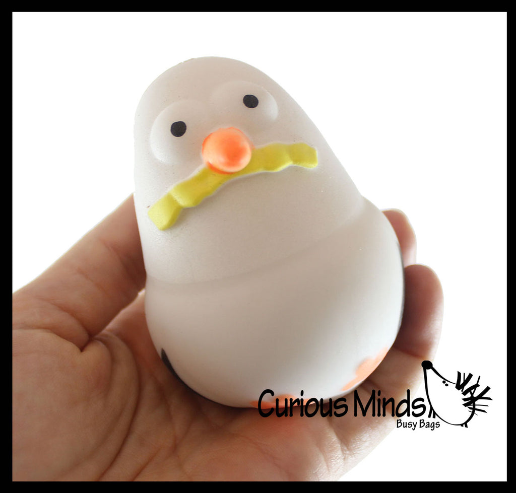 NEW - Seagull Squishy Squeeze Stress Ball Soft Doh Filling - Like Shaving Cream - Sensory Gull Pigeon, Fidget Toy