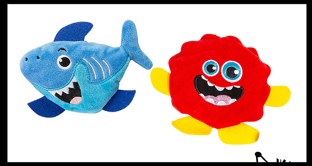 Plush Moving Sand Filled Fidget Toy - Sensory Stress Ball - Unique Feel - Ocean Animals and Monsters